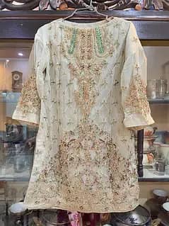 Beautiful Luxury Embroidered Party Wear Suit with Gharara