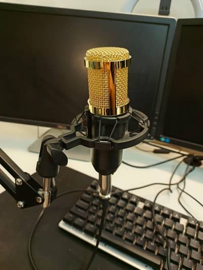 BM 800 Microphone Full Kit with V8 live SoundCard & Arm Scissor Stand