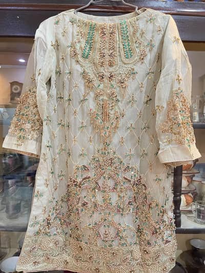Beautiful Luxury Embroidered Party Wear Suit with Gharara