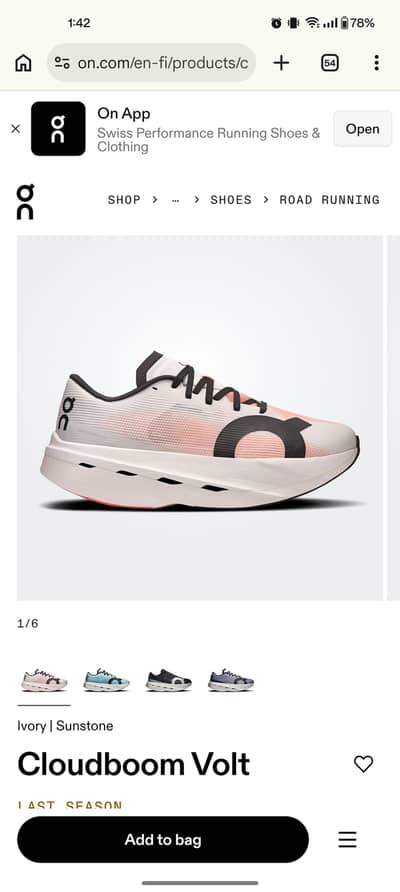 On cloud running shoes