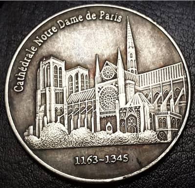 Old & Antique French Medal Nostre Demos, Old Silver Coin, Rare COIN