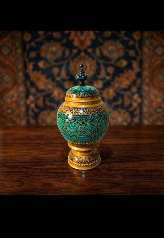 Lacquer Art Wooden Candy Jar | Wooden Storage Jar | Decorative Candy Jar for Sugar & Dry Fruits