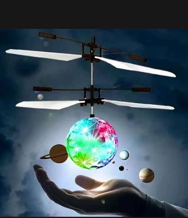 T   Led Light Suspension Crystal Ball Infrared Induction RC Gesture Control Colorful Glowing Toys Unique Gift for Kids