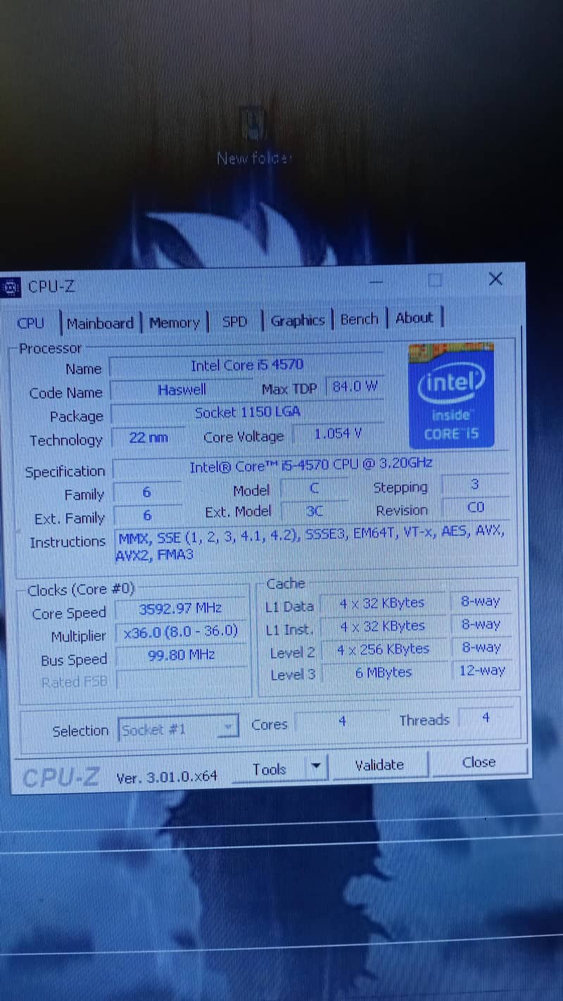 Intel Core i5 4th generation processor i5 4570 1