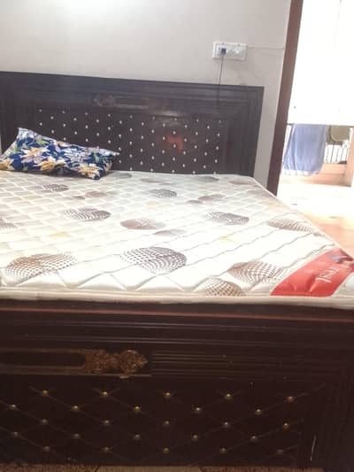 Bed with spring matris and sofa set