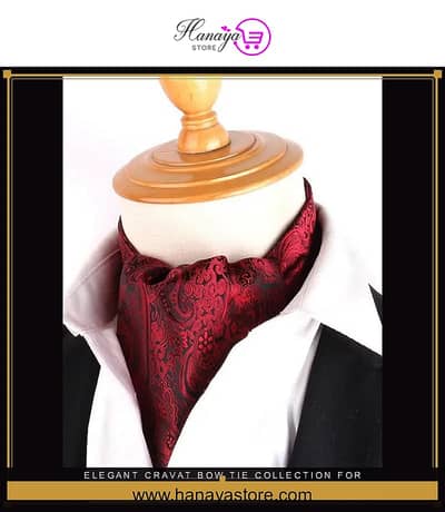 Cravat & Ascot Tie Set for Men - Wedding Bow Tie Neckwear