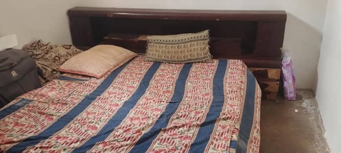 Wooden Bed with Mattress