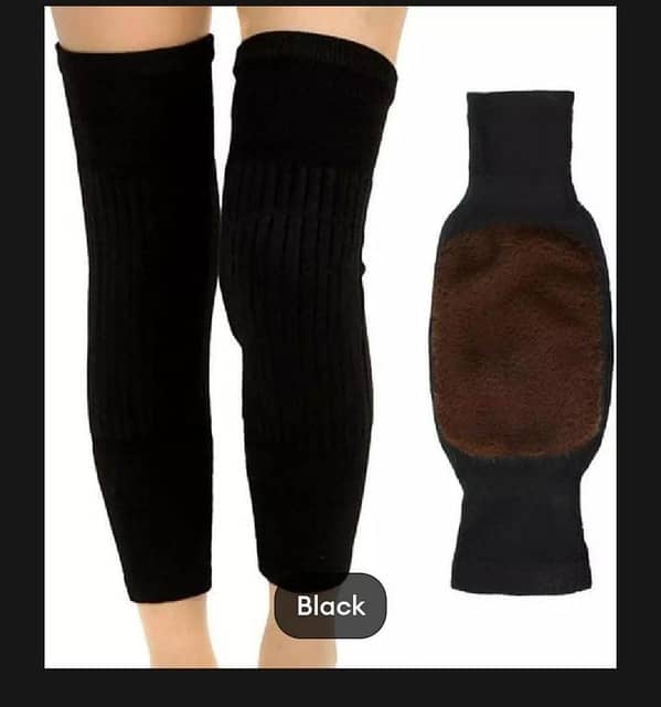 T   Woolen Blend Thermal Knee Warmers Fashion Women Solid Color Knee High Knitted Breathable Elastic Knees Sleeves for Winter Pleated Long Yoga Socks Leg Warmer Both Men And Women