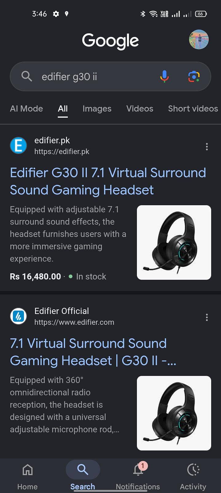 Edifier gaming usb headset 2