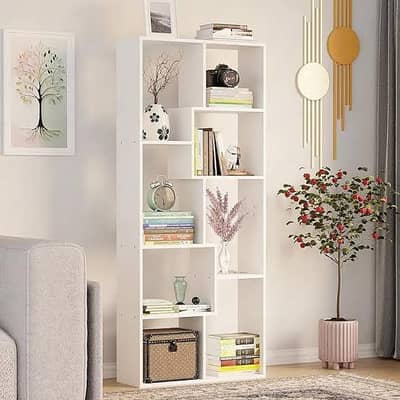 Shelf with White Piano Finish with different racks