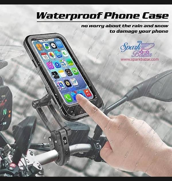 T   360°Bicycle Motorcycle Phone Holder Waterproof Mirror Mount Magnetic Rear View Mirror Handlebar Stand Mount Scooter Motor Bike Phone Holder Phone Case Mount Handlebar Holder For Cycling Navigation Mobile Phone Holder