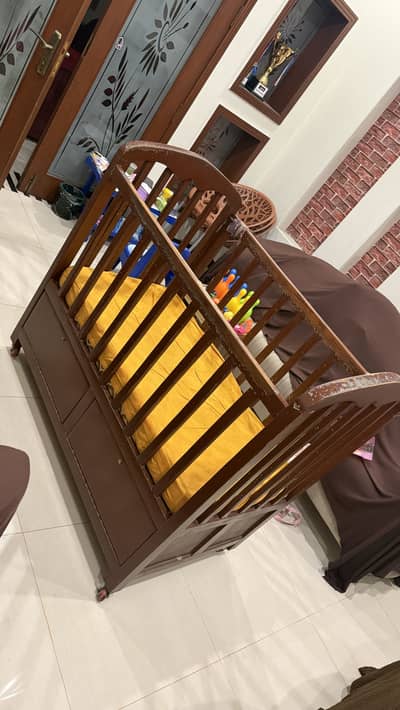 WOODEN BABY COT / BABY BED WITH MATTRESS