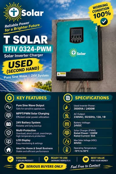 solar system 5 panels ×330W and inverter