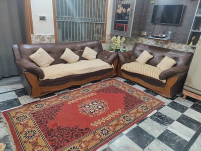 7 Seater Rexine Sofa Set for Sale