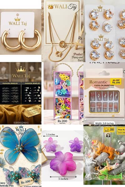 earrings, bracelet, necklace and many more