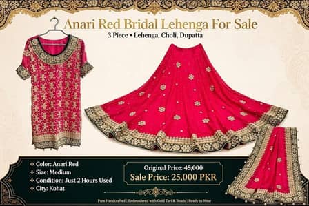 anari red bridal lehenga
