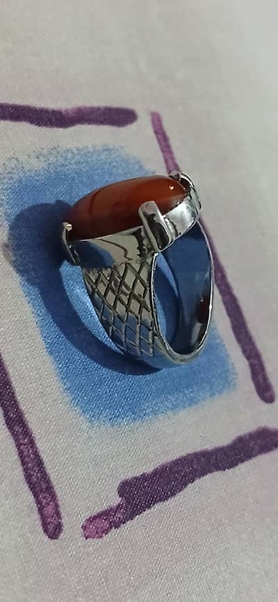 Natural Sulemani Aqeeq Ring 925 chandi