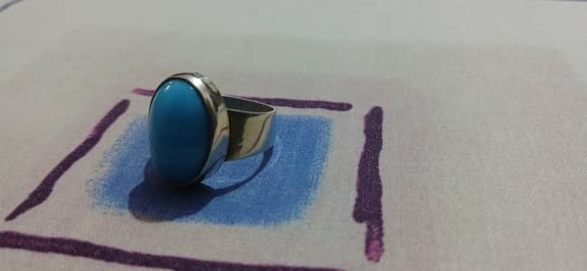 Natural Nishapuri Feroza ring material 925 chandi
