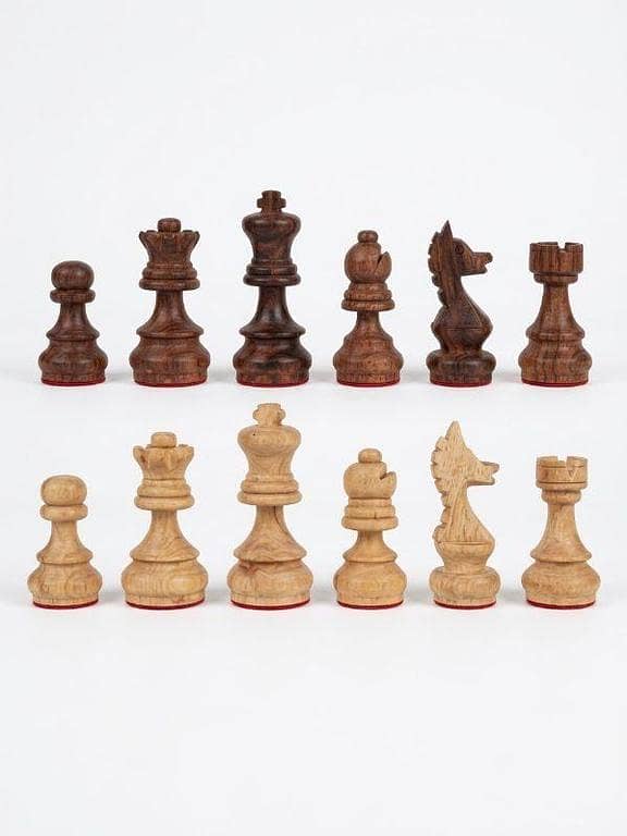 Handmade Wooden Chess Pieces Set of 32 - Chess Piece - Wooden Chess Figures