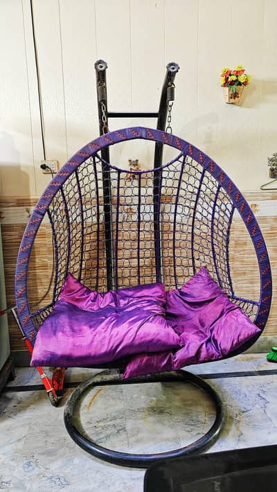 Dubble egg hanging swing chair with stand _Room _Garden  jhula