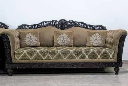 Wooden sofa set (3+2+1)