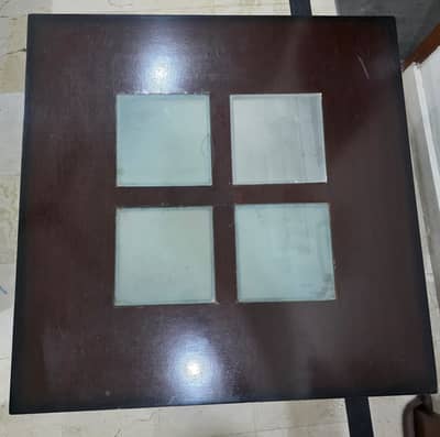 Wooden table.