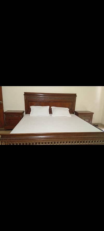 Wooden Bed | Side tables and dressing table and Crockery divider