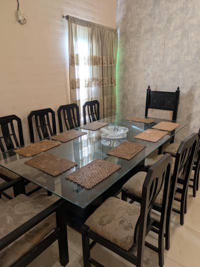 10 Seater Glass Table Top Dining Table - Urgent Sale