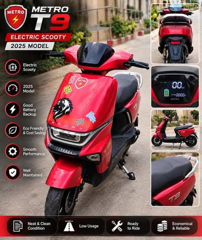 Metro T9 Electric Scooty 2025 / Less used / Urgent Sell