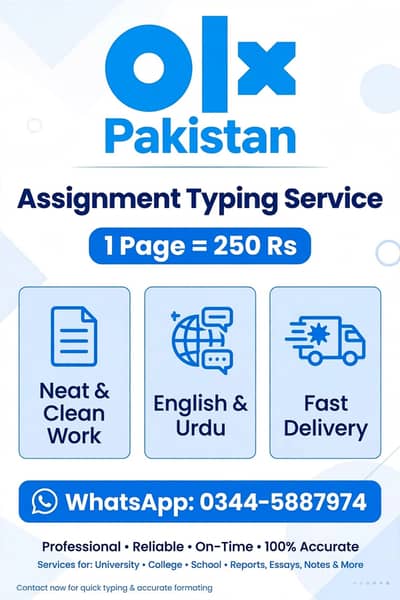 online  Tutor And Assignment Typing Service Rawalpindi