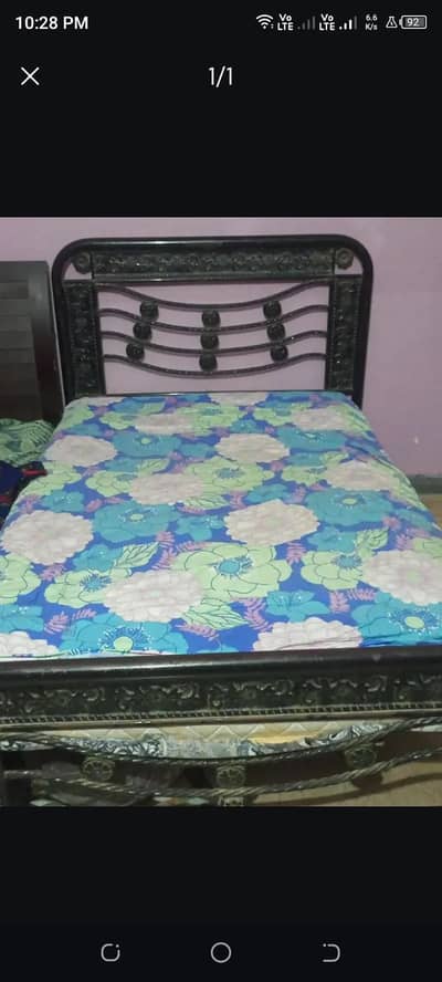 Strong Iron Bed for Sale - Excellent Condition. . with mattress