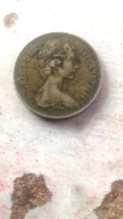 UK 10 pence 1973 Elizabeth II original UK coin sahiwal