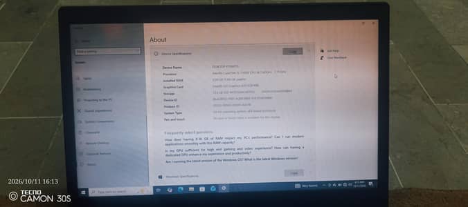 i5 7300U 10/9 condition