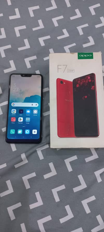 OPPO F7 Mobile Available For Sell With Box 4/64.