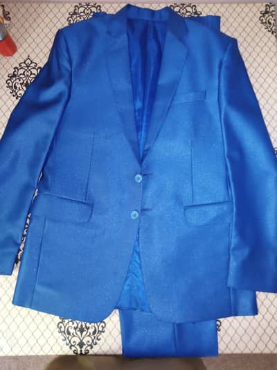 Royal Blue Shining Men's Two Piece Suit