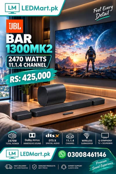 JBL 1300MK2 SOUND BAR 11.1. 4 DOLBY ATMOS 2470WATT
