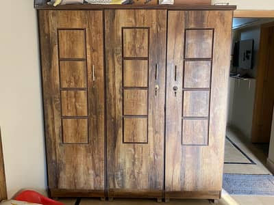 3 Door Wardrobe & Double Bed with Mattress