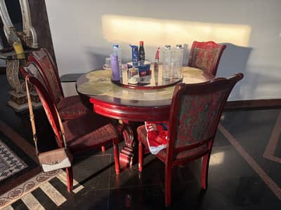 Red dinning table