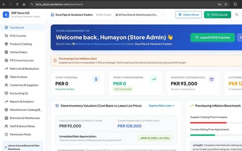 PentaBzar ERP Stores OS - Complete POS, Inventory & Online Software