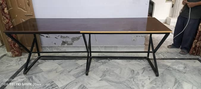 7 Feet K-Shape Gaming PC Table with Neon Lights | Dual PC Setup Desk
