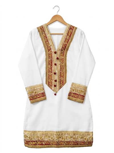 shrara with white  short silk shirt