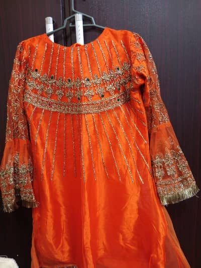 Luxury Orange Bridal / Party Wear Dress for Sale