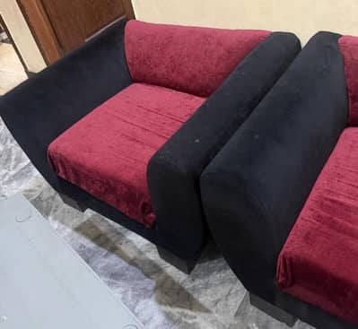 5 Seater Sofa Set For Sale - 3+1+1 - Velvet - Good