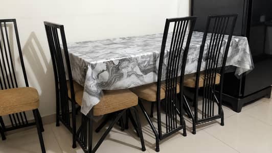 used glass dining table with 6 chairs