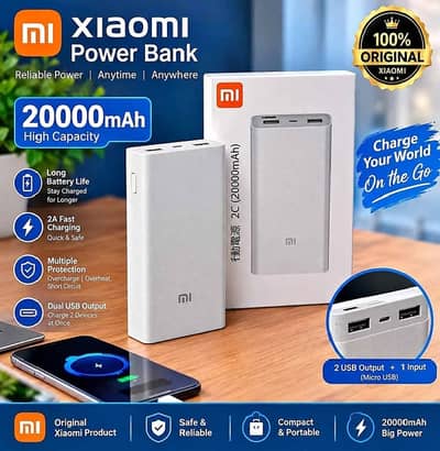 Mi Power Bank 2C 20000mAh Original 18W Fast Charging Box Pack