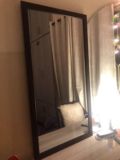 Mirror with wooden frame