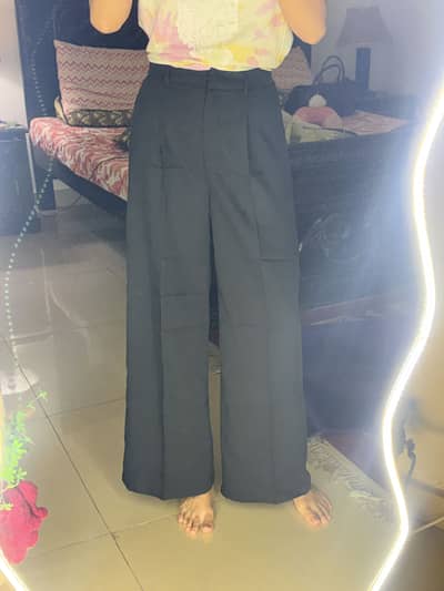 SHEIN Black Formal Wide-Leg Pants | XS
