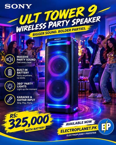 SONY TOWER 9 ULT PARTY BOX BETTRY TIMING 25HOUR