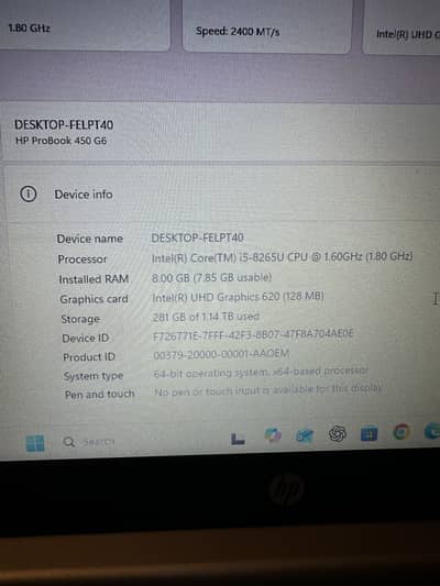 HP ProBook i5 8th Gen | 8GB RAM | 128GB SSD + 1TB | hp Laptop