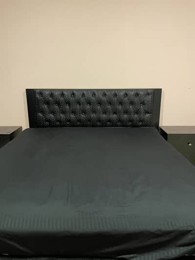 modern leather bed with mattress